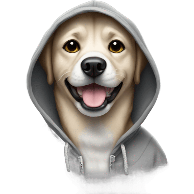 Dog wearing hoodie emoji