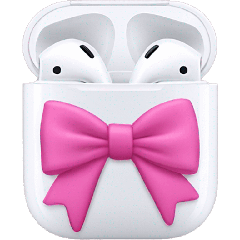 Airpod maxes with pink bows emoji