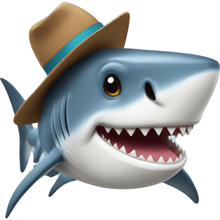 Shark with hat emoji