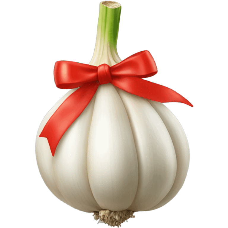 Garlic with a bow and lipstick  emoji