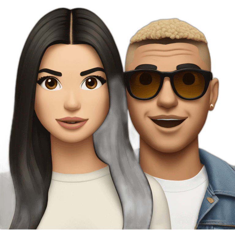 kendall jenner and bad bunny emoji