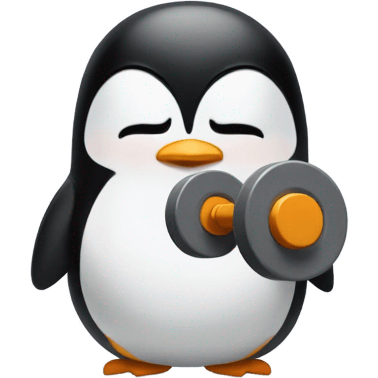 Penguin in the gym emoji