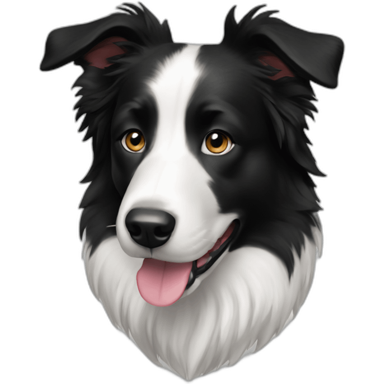 black and white border collie emoji