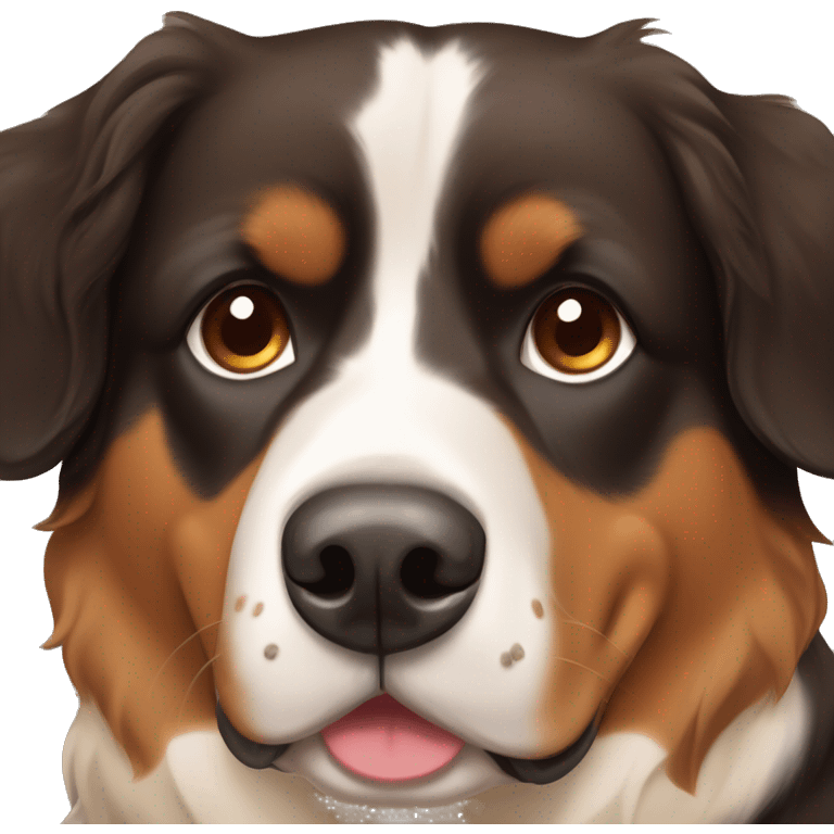 A brown and tan Bernese Mountain Dog and German Shepherd mix  emoji