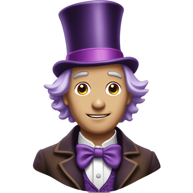 Willy wonka with light brown and purple hair emoji