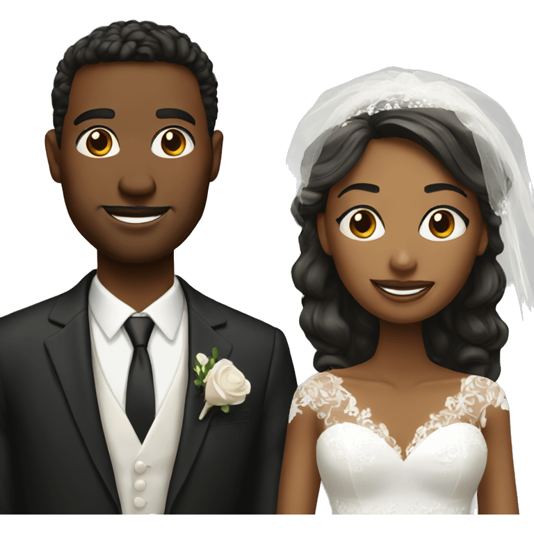 bride and groom portrait emoji