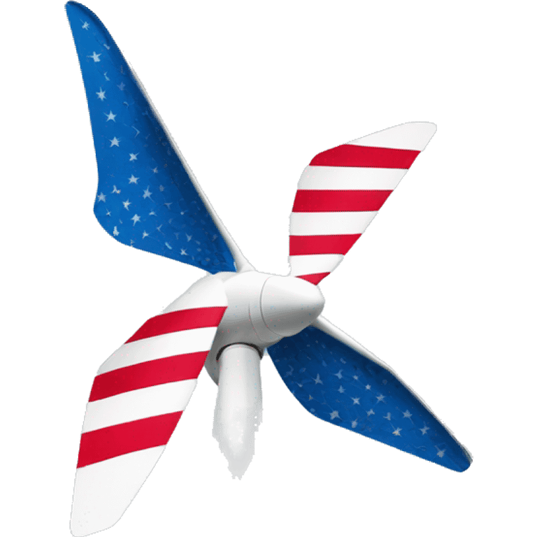 Wind turbine in usa flag colors emoji