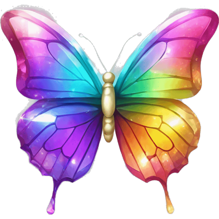 One Shiny-Colorful-Iridescent-Sparkle-Rainbow-Gradient-Crystal-Gem-Butterfly-Crystal-Fly emoji