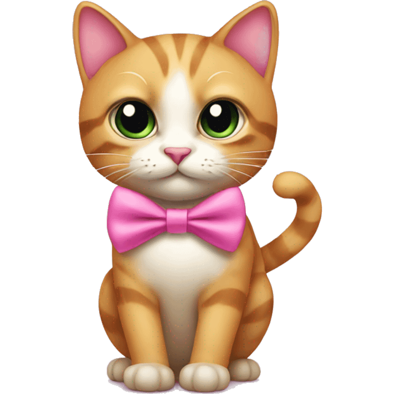 Cat with a bow pink  emoji