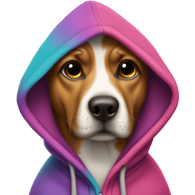 Dog wearing a hoodie  emoji