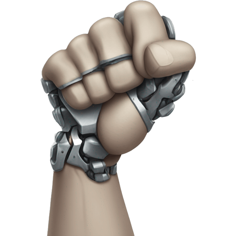 human arm flexing cyborg emoji