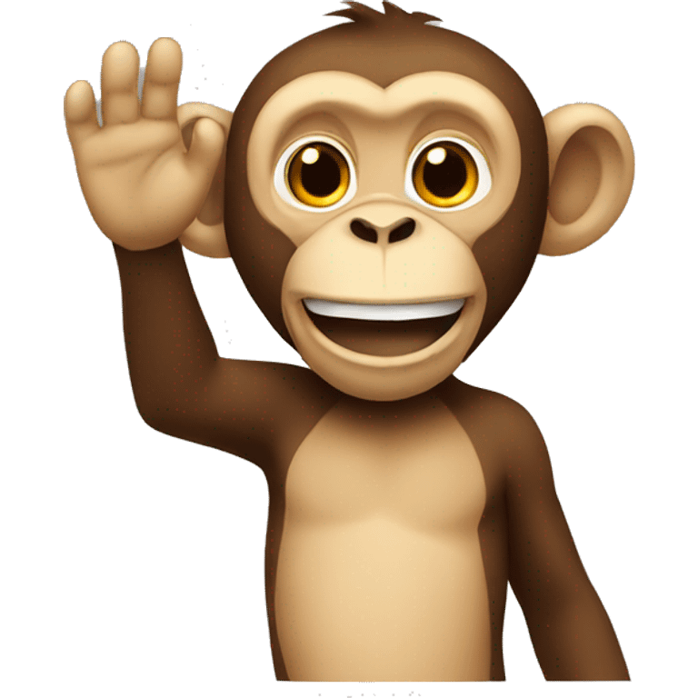 Monkey waving emoji