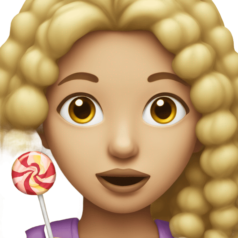 A girl eating a lollipop  emoji