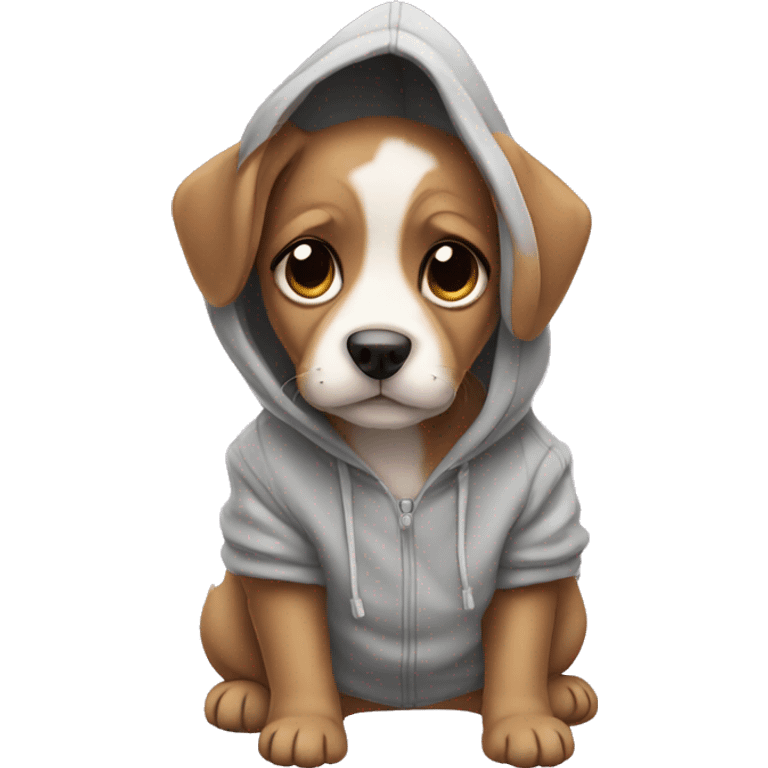 Puppy wearing a hoodie emoji