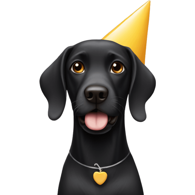 Birthday girl with pale face and black Labrador  emoji