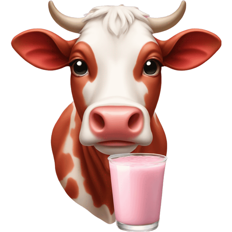 Strawberry milk cow emoji