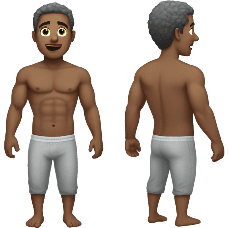 Shirtless man wearing grey sweatpants! emoji