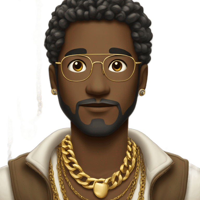 Guy with gold jewelry emoji