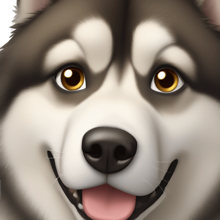 realistic brown eyes malamute emoji