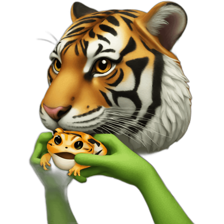 Tiger eating frog emoji