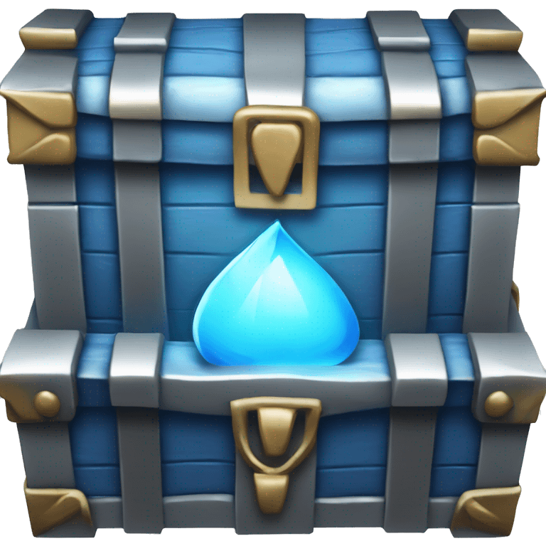 Blue and silver glowing chest  emoji