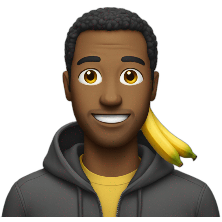 A man with a banana emoji