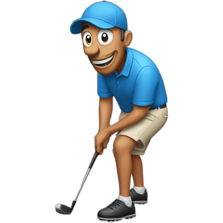 goofy golfing emoji