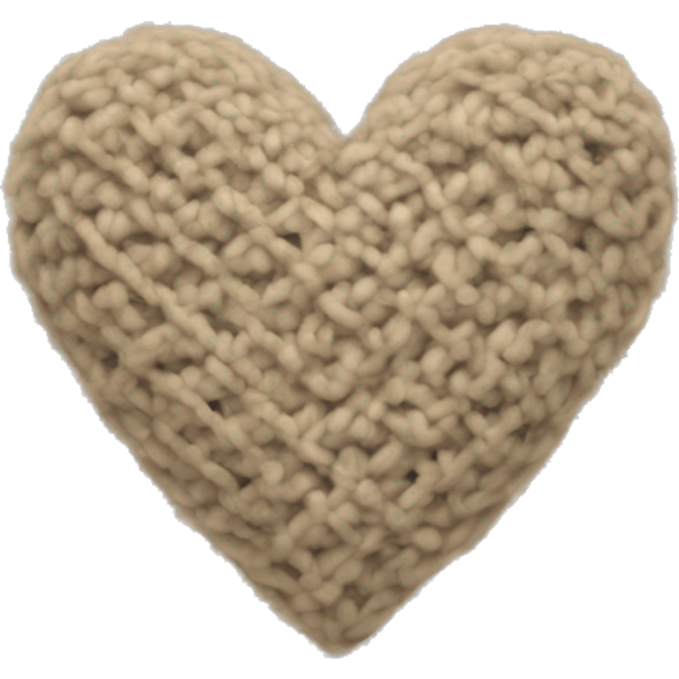 Knitted beige heart emoji