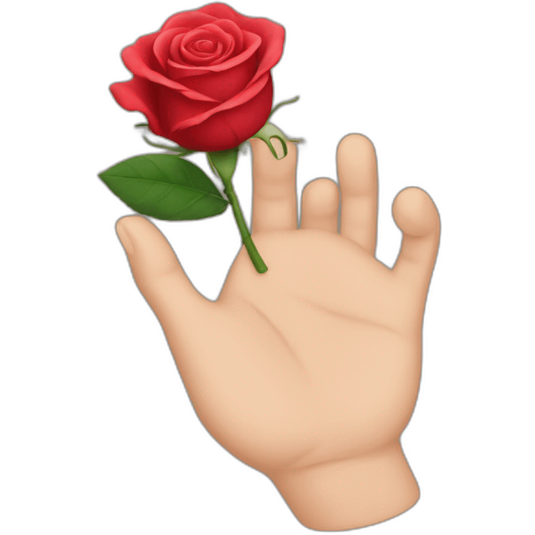 hand with rose emoji