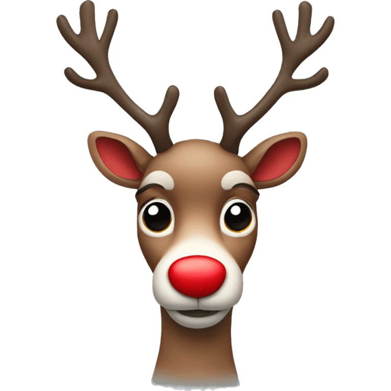 Reindeer with red nose emoji