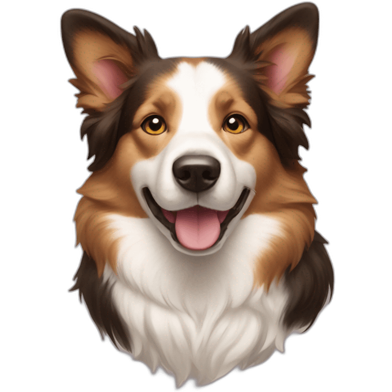 border collie mixed with corgi only face emoji