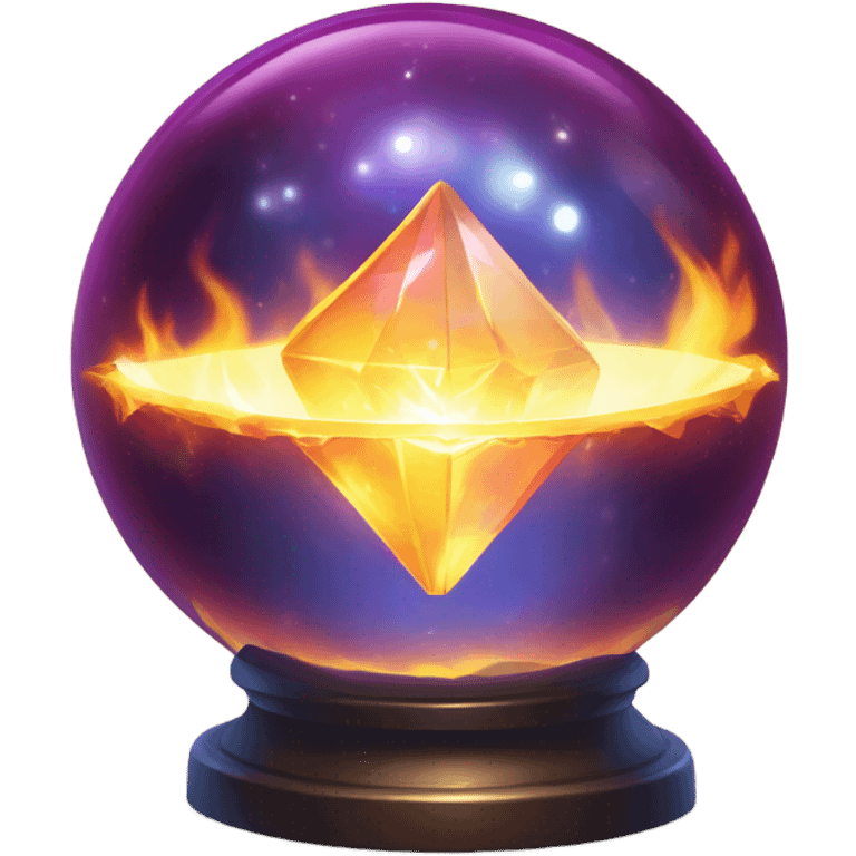 fortune telling ball in fire emoji