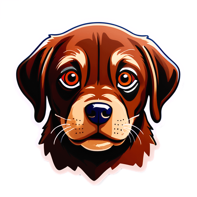 Chocolate lab big eyes emoji