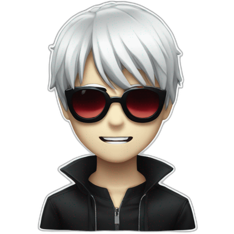 Ghoul ken kaneki from tokyo ghoul with black sunglasses emoji