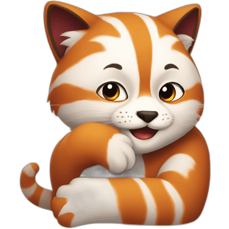 cat-and-redpanda-hugging emoji