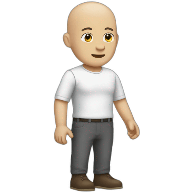 small bald man with broken arm emoji