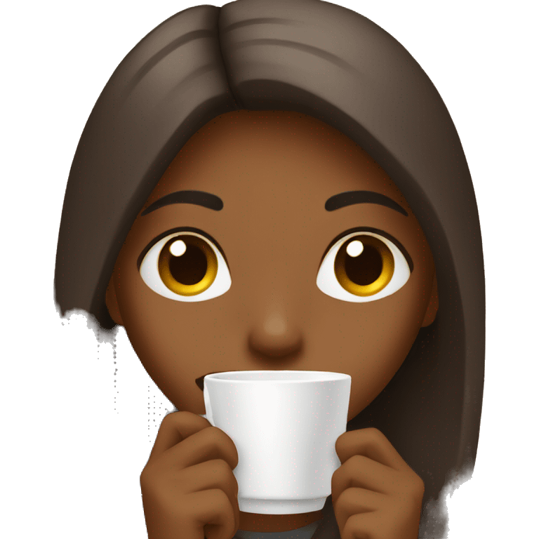 girl drinking coffee emoji