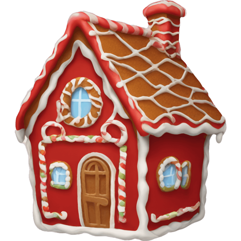 Red gingerbread house  emoji