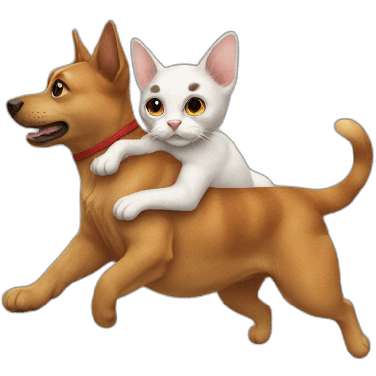 Dog riding cat emoji