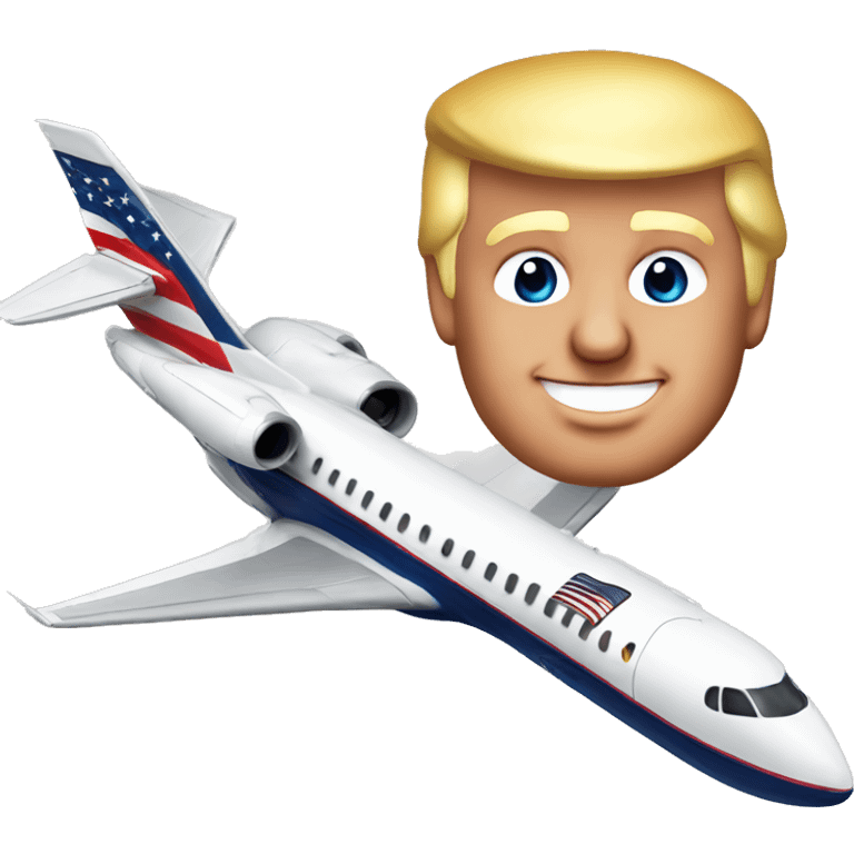 Donald trump on jet emoji