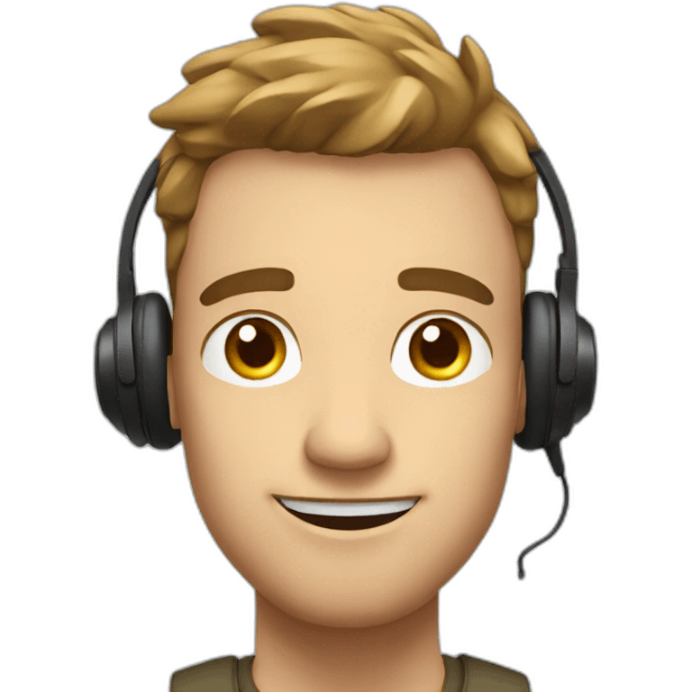 guy listening to an audiobook emoji