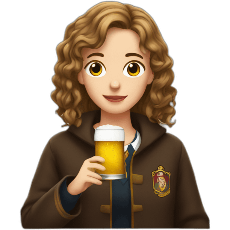 Hermione Granger drinking beer emoji