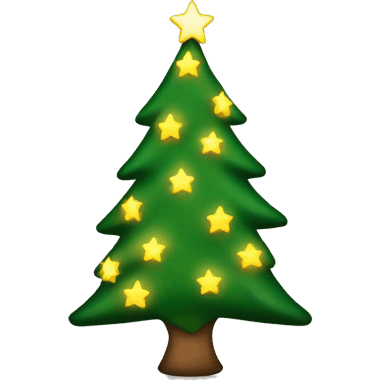 Christmas tree with lights and star  emoji