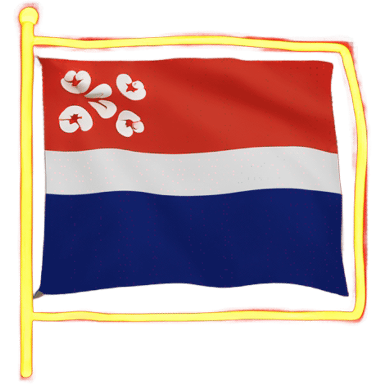 Hong Kong flag neon sign emoji