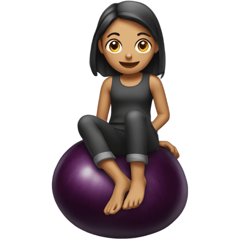 Girl sitting on eggplant emoji