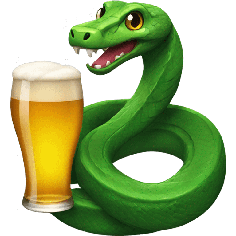 Snake with beer emoji