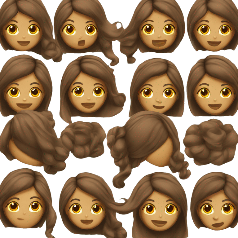 Mujer cabello largo brown emoji