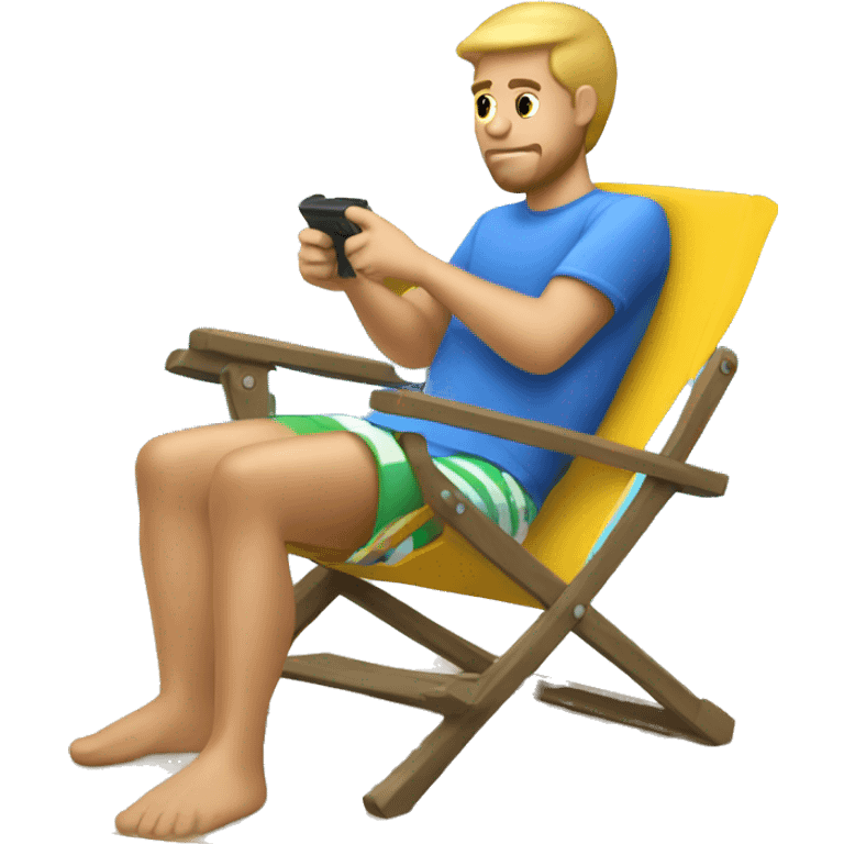 white guy gaming beach chair emoji