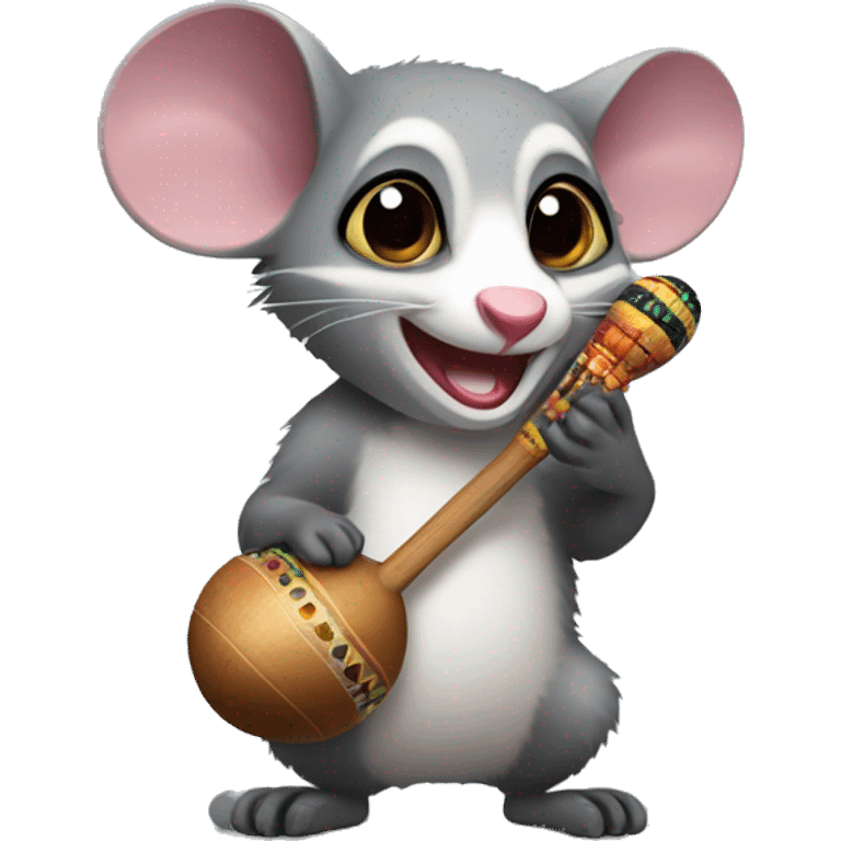 Possum holding maracas emoji