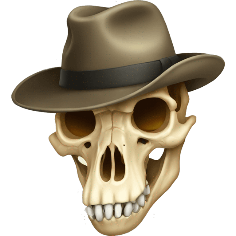 dinosaur skull with hat emoji